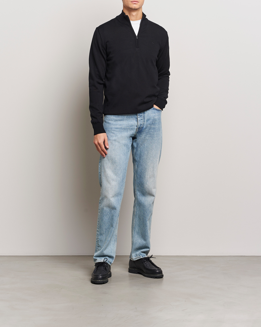 Herren | Pullover | J.Lindeberg | Kiyan Merino Quarter Zip Black