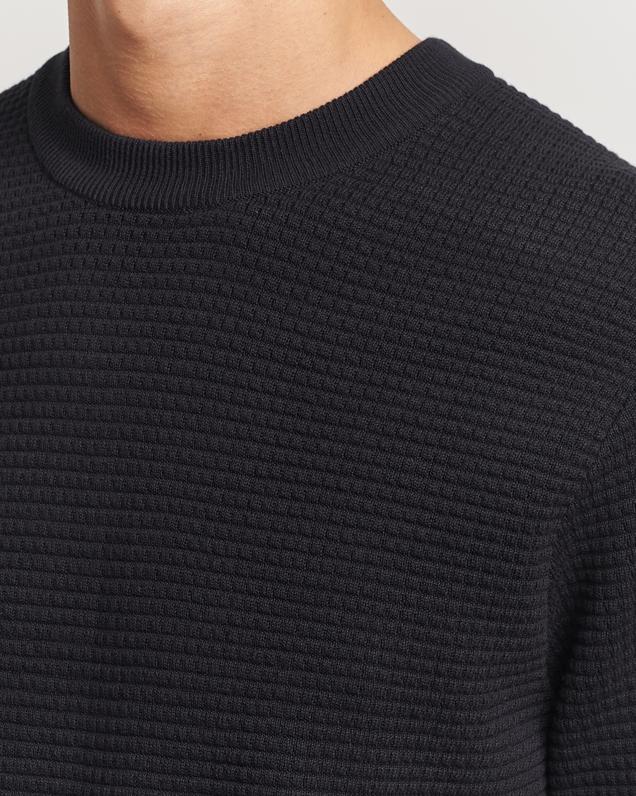 Herren | Pullover | J.Lindeberg | Oliver Structure Cotton Sweater Black