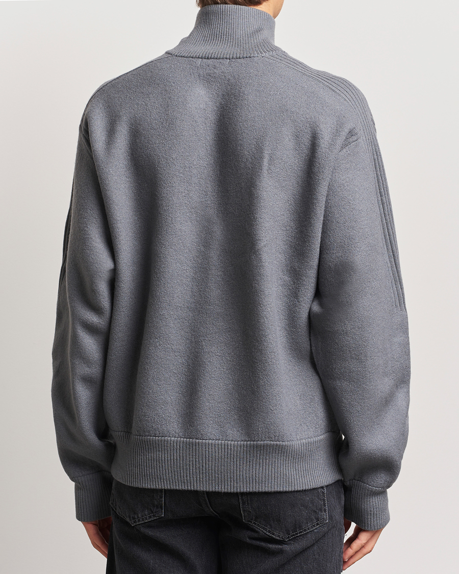 Herren | Pullover | J.Lindeberg | Bon Boiled Wool Quarter Zip Lava Smoke