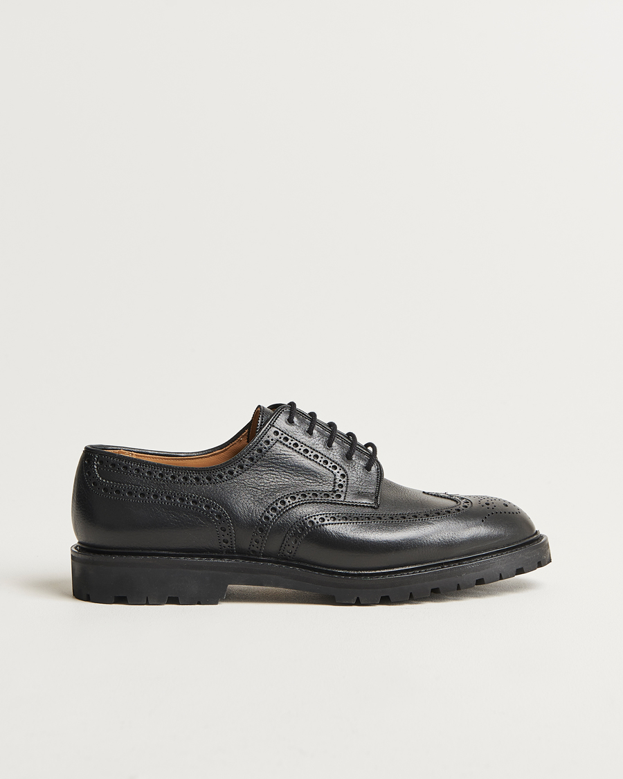 Herren | Brogue | Crockett & Jones | Pembroke Milled Grain Vibram Black