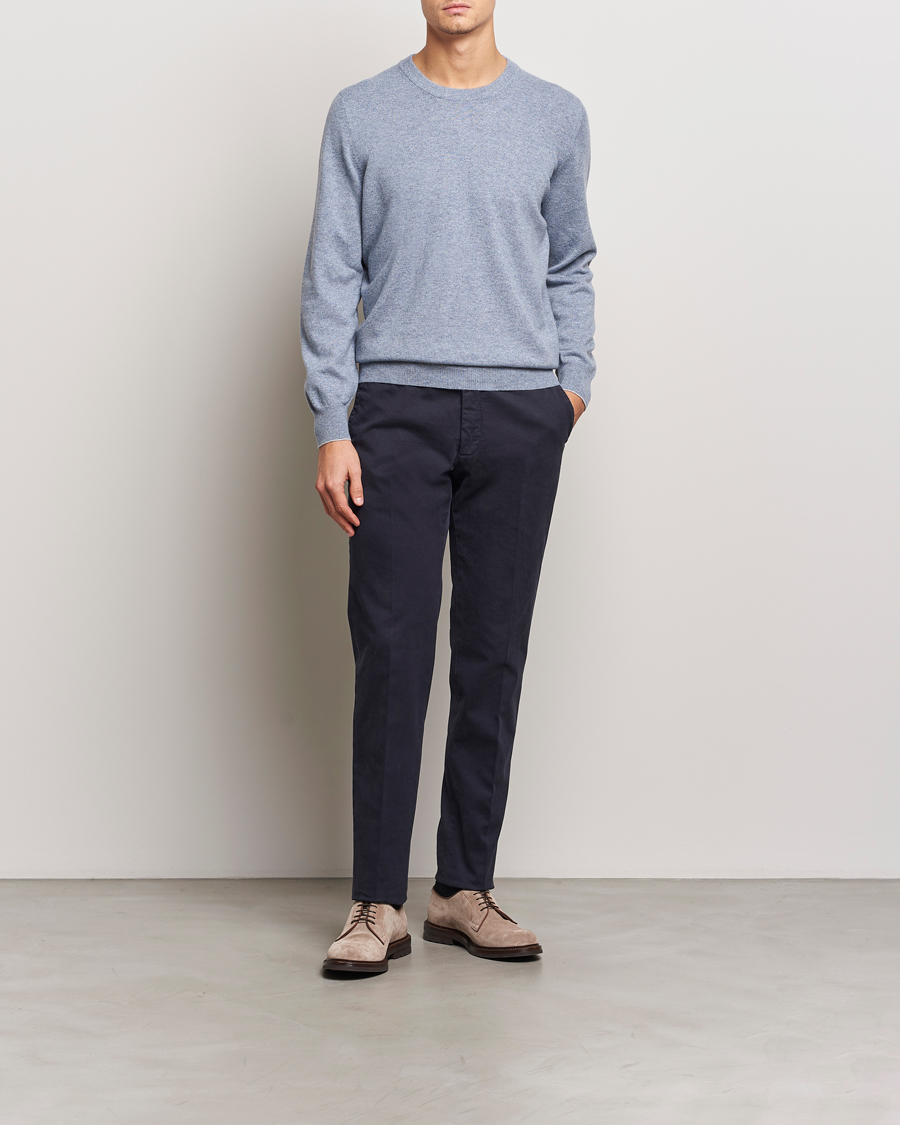 Herren | Pullover | Brunello Cucinelli | 2 Ply Cashmere Pullover Light Blue Denim