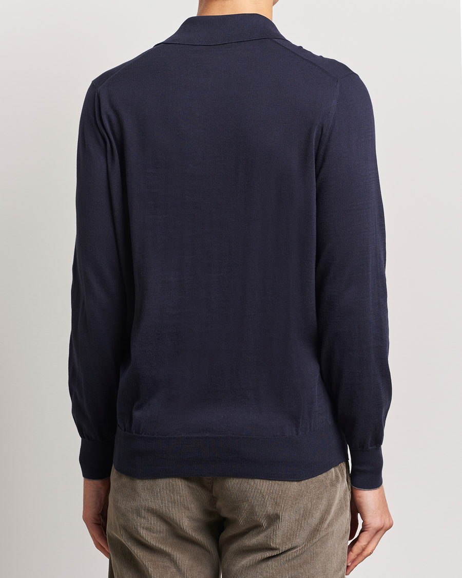 Herren | Pullover | Brunello Cucinelli | Long Sleeve Polo Navy