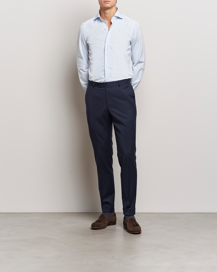Herren | Hemden | Finamore Napoli | Milano Slim Fit Classic Shirt Light Blue