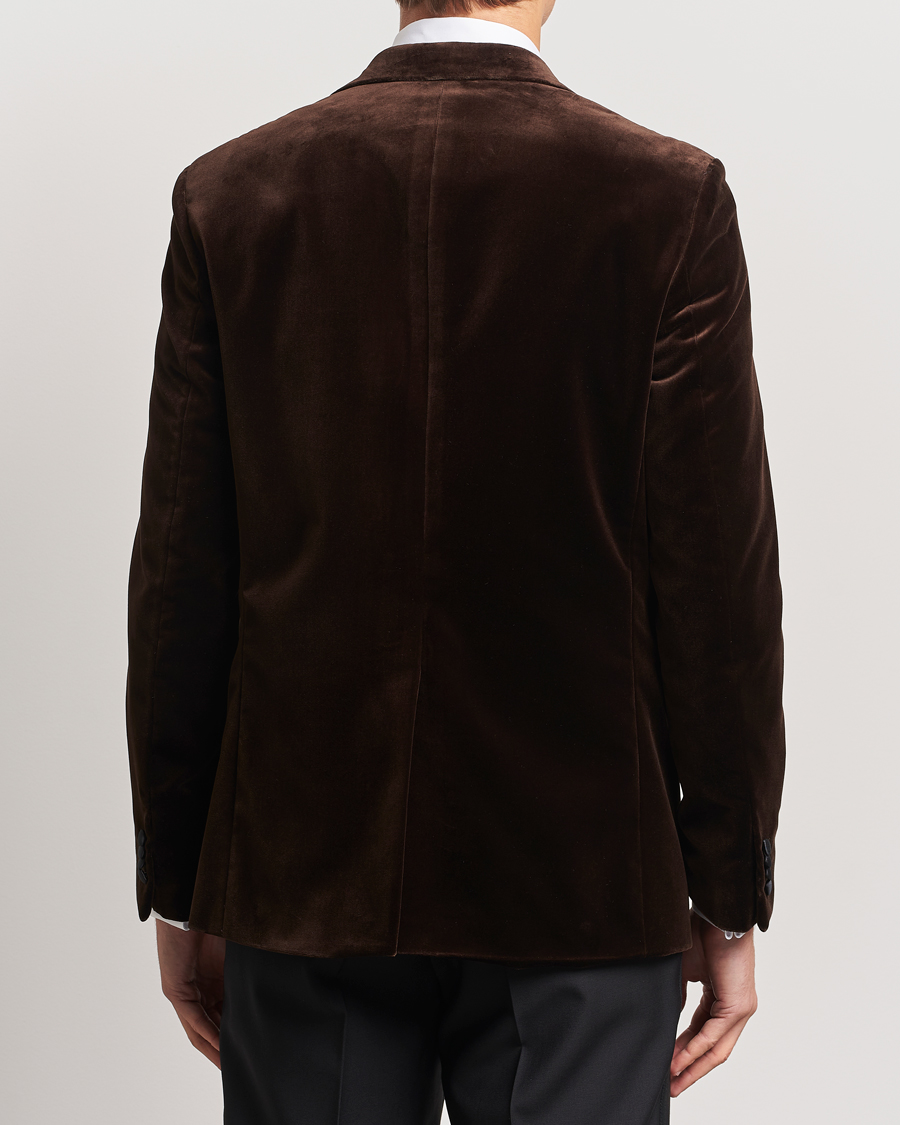 Herren | Sakkos | Oscar Jacobson | Frampton Velvet Tuxedo Blazer Brown