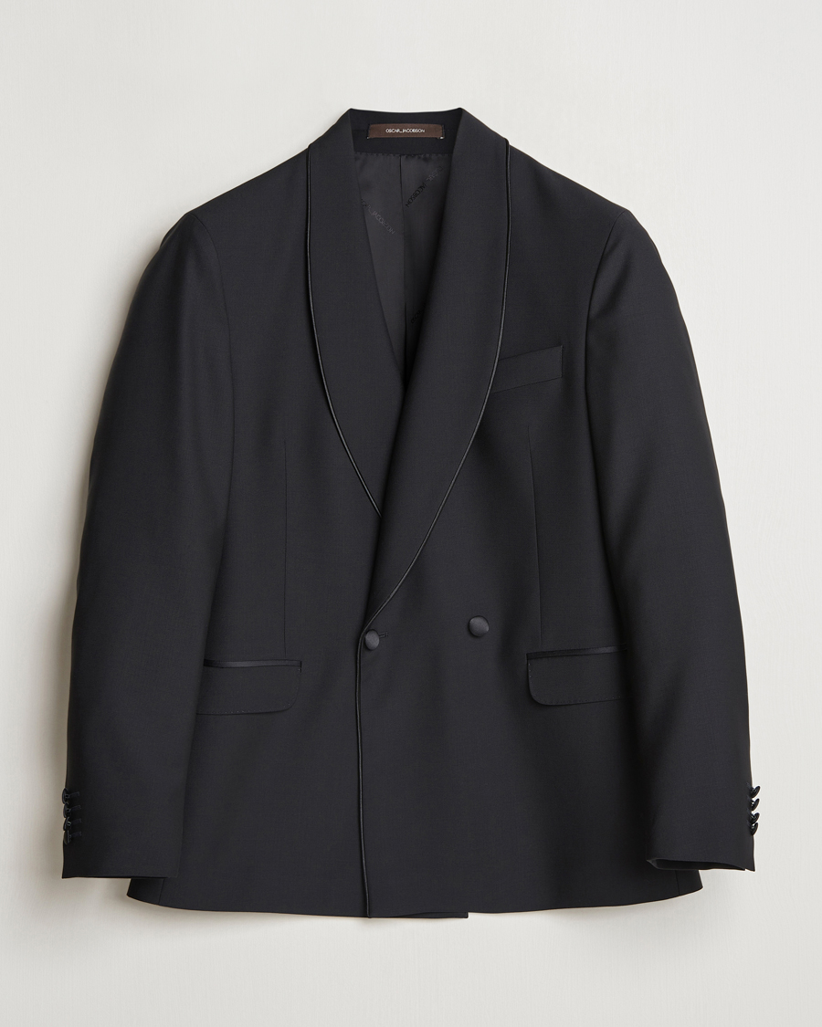 Herren | Sakkos | Oscar Jacobson | Fattore Double Breasted Tuxedo Blazer Black