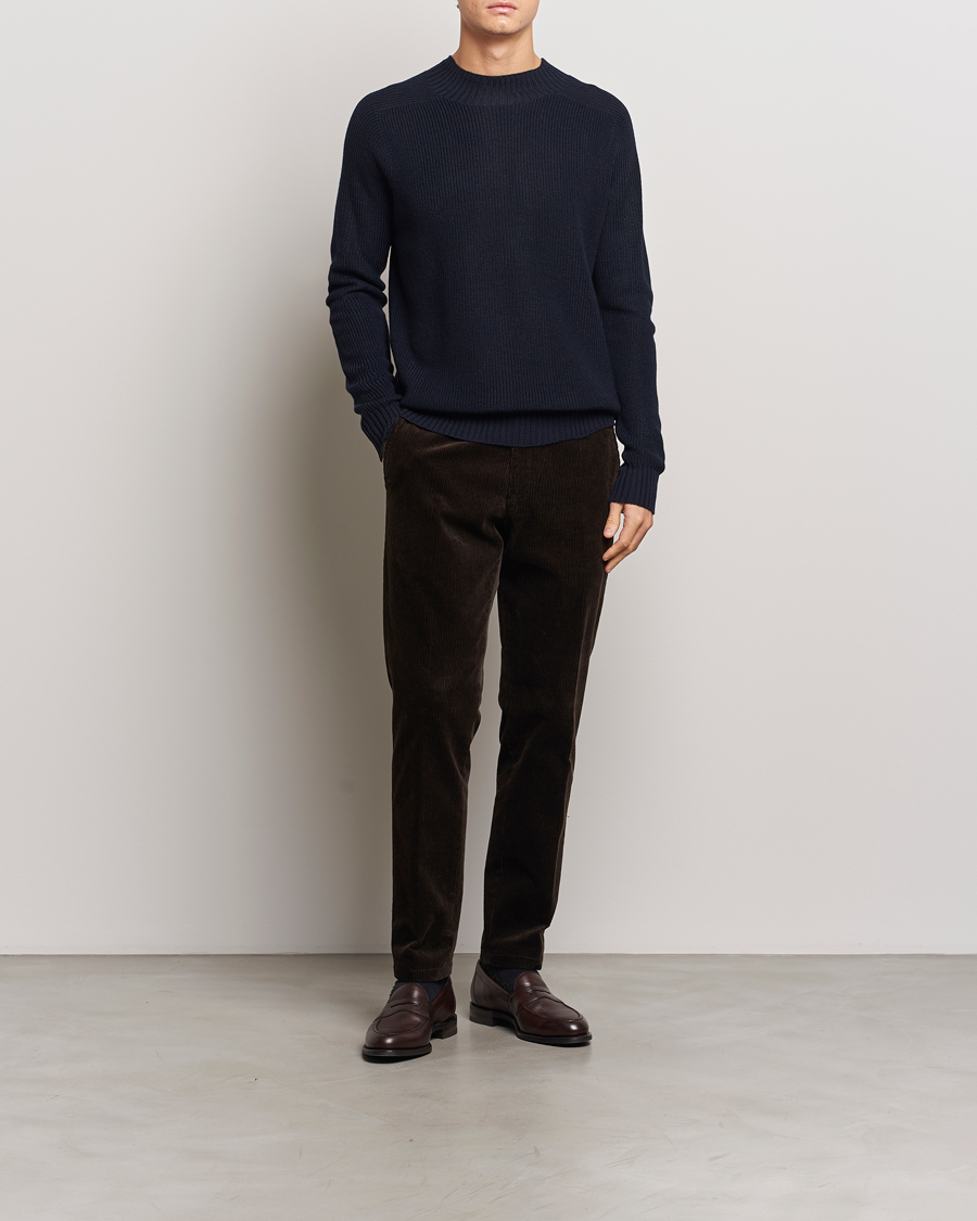 Herren | Pullover | Oscar Jacobson | Collins Knitted Wool Turtleneck Navy
