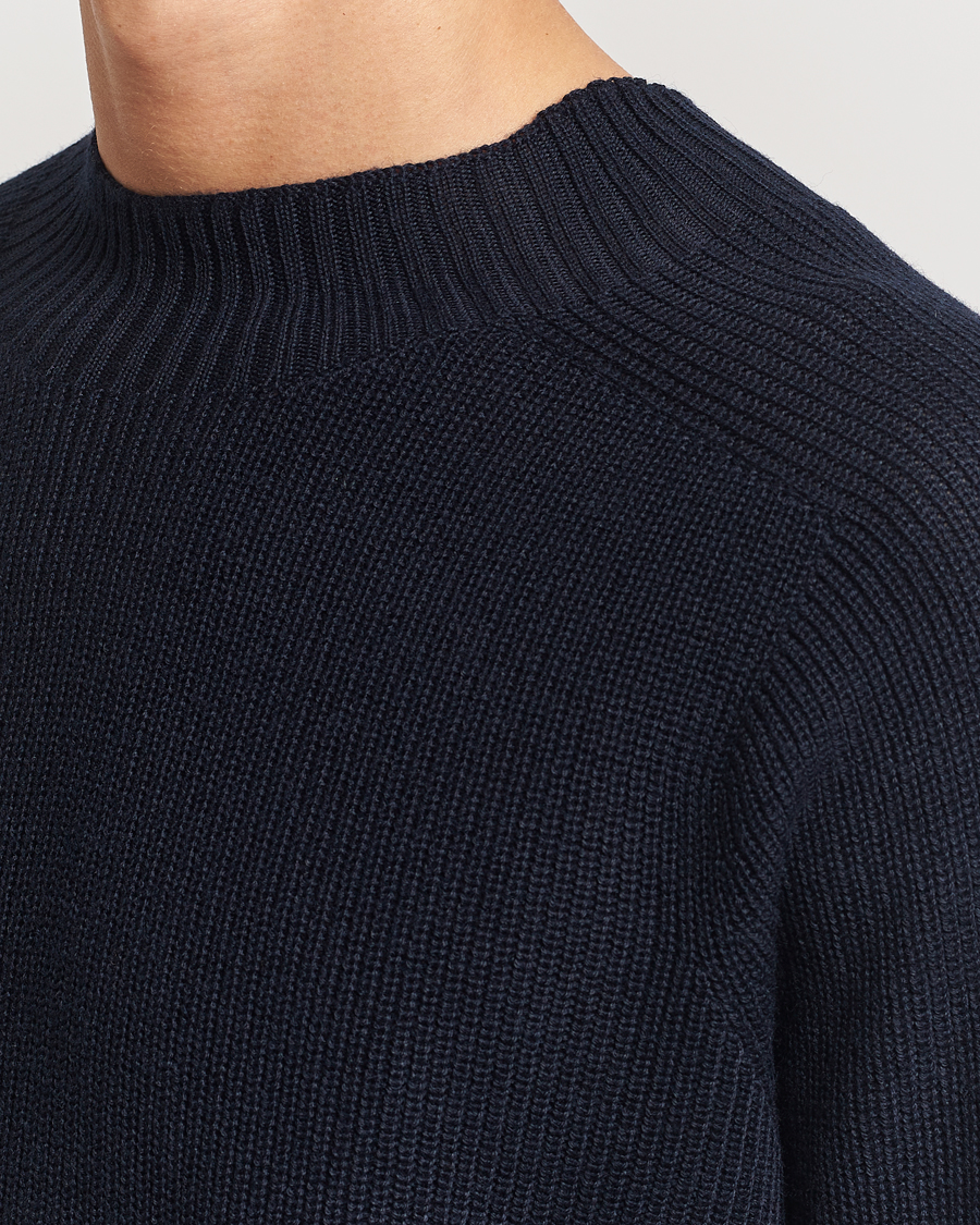 Herren | Pullover | Oscar Jacobson | Collins Knitted Wool Turtleneck Navy