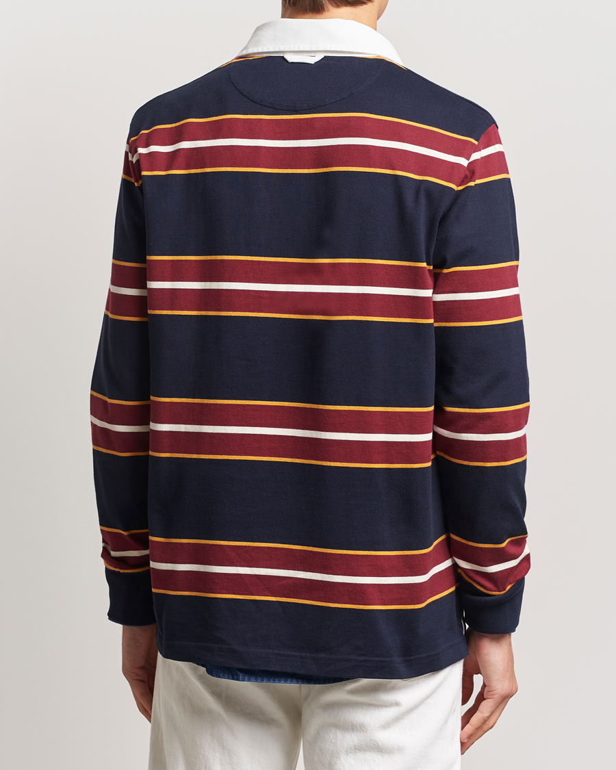 Herren | Pullover | GANT | Yarn Dyed Striped Heavy Rugger Evening Blue