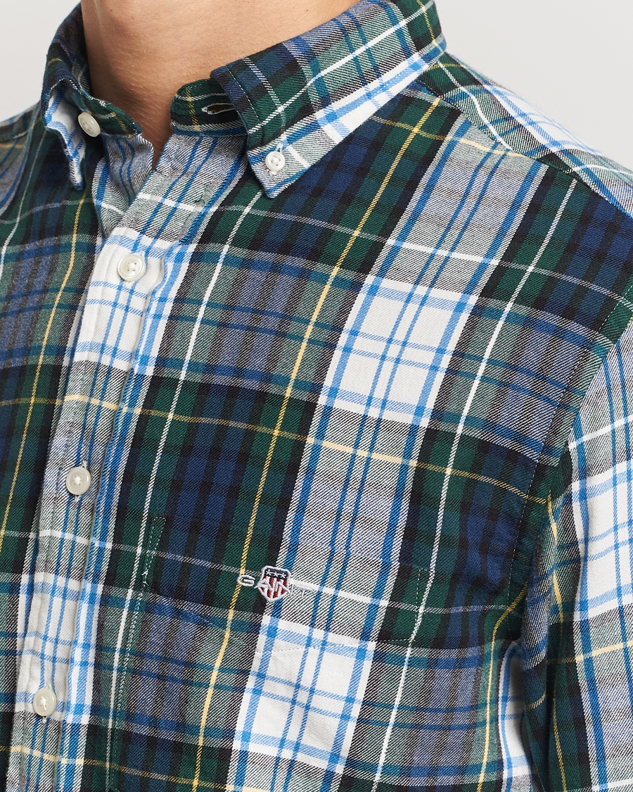 Herren | Hemden | GANT | Regular Flannel Check Shirt Tartan Green