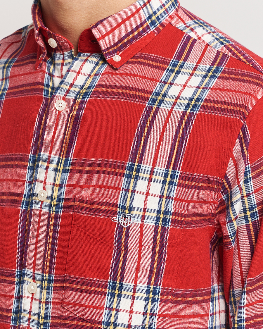 Herren | Hemden | GANT | Regular Flannel Check Shirt Ruby Red