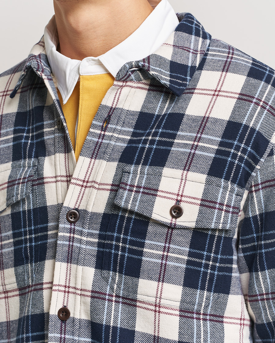Herren | Hemden | GANT | Flannel Lined Checked Overshirt Evening Blue
