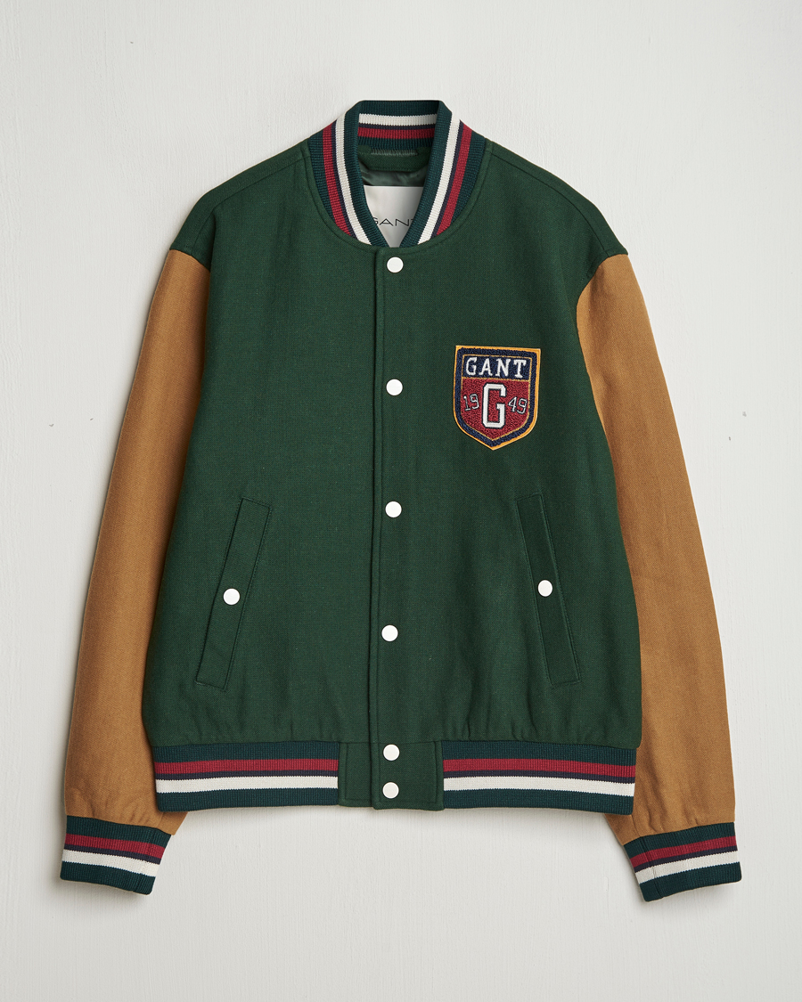 Herren | Jacken | GANT | Wool Varisty Jacket Tartan Green