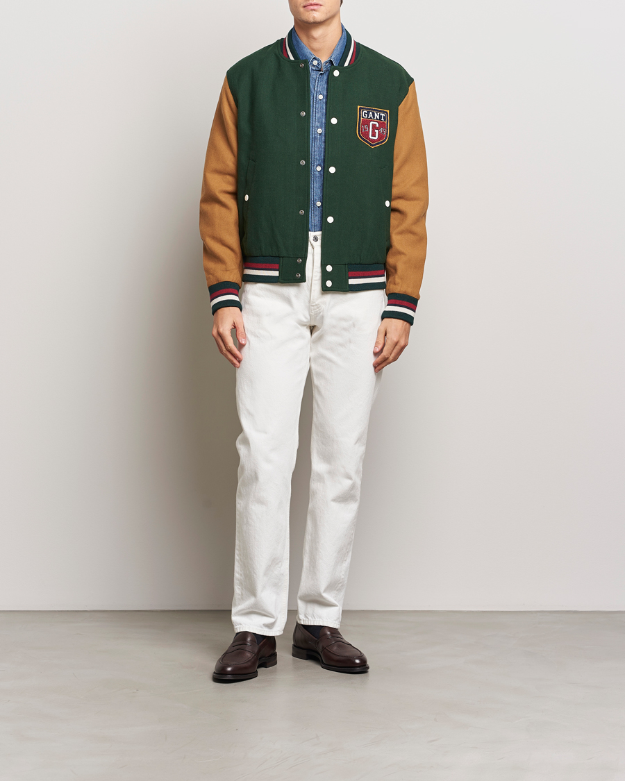 Herren | Jacken | GANT | Wool Varisty Jacket Tartan Green