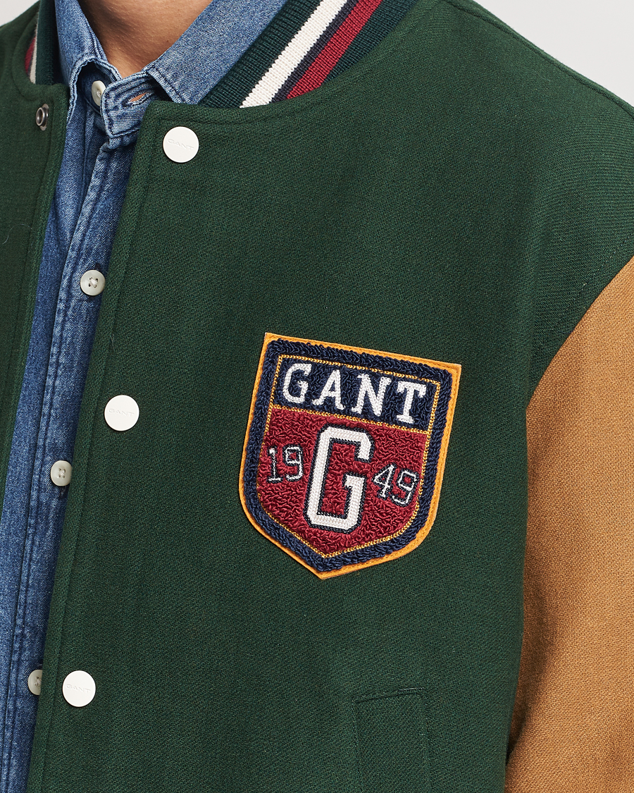 Herren | Jacken | GANT | Wool Varisty Jacket Tartan Green
