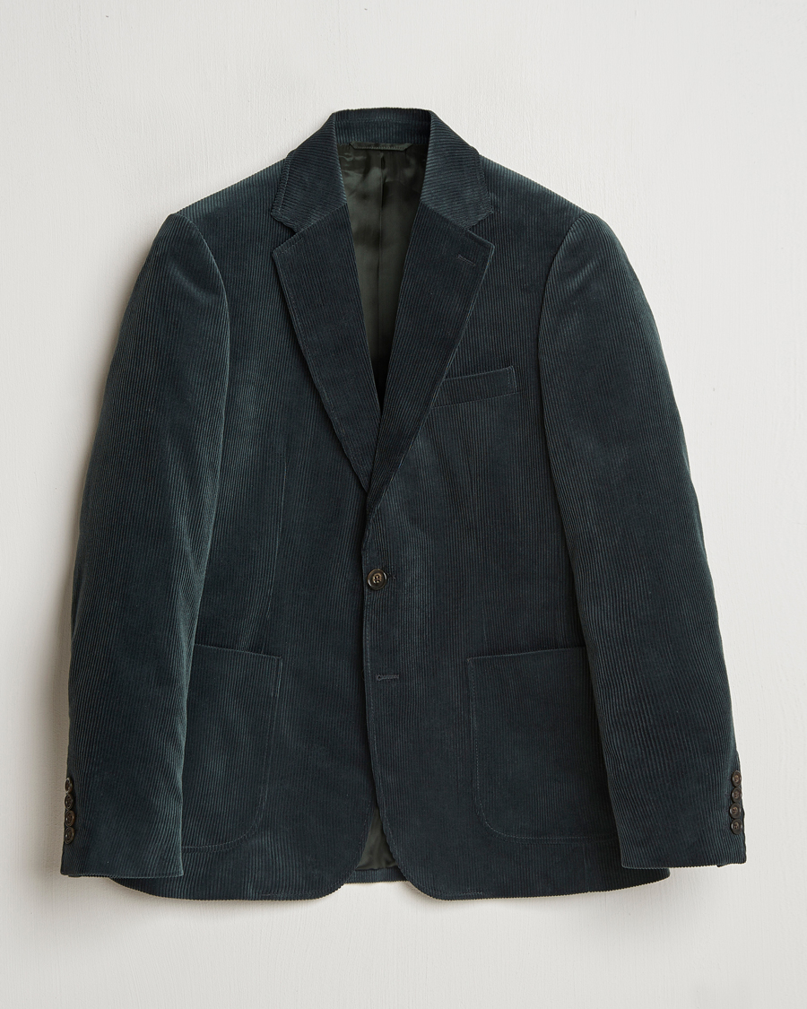 Herren | Sakkos | Gant | Slim Corduroy Suit Jacket Tartan Green