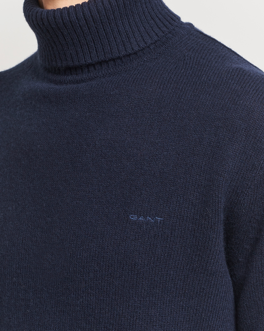 Herren | Pullover | GANT | Knitted Wool Turtleneck Evening Blue