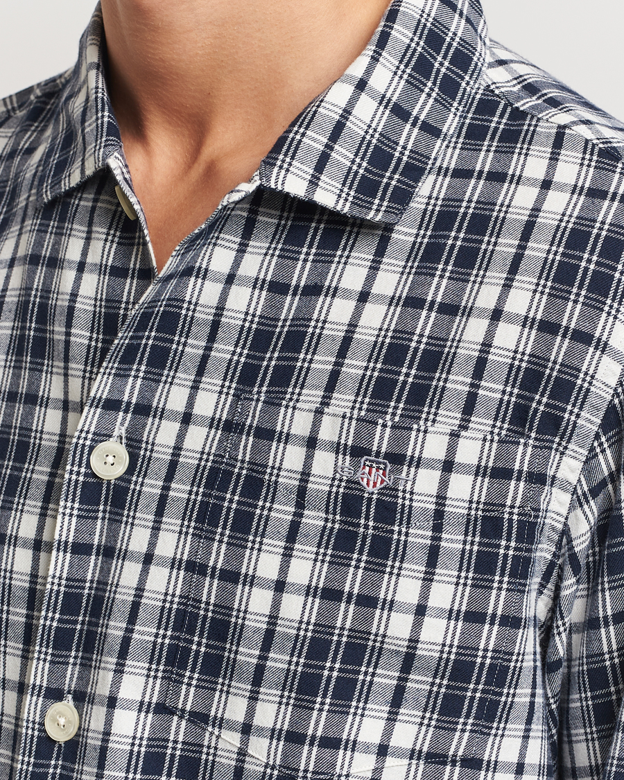 Herren | Schlafanzüge & Bademäntel | GANT | Checked Flannel Pyjama Set Evening Blue