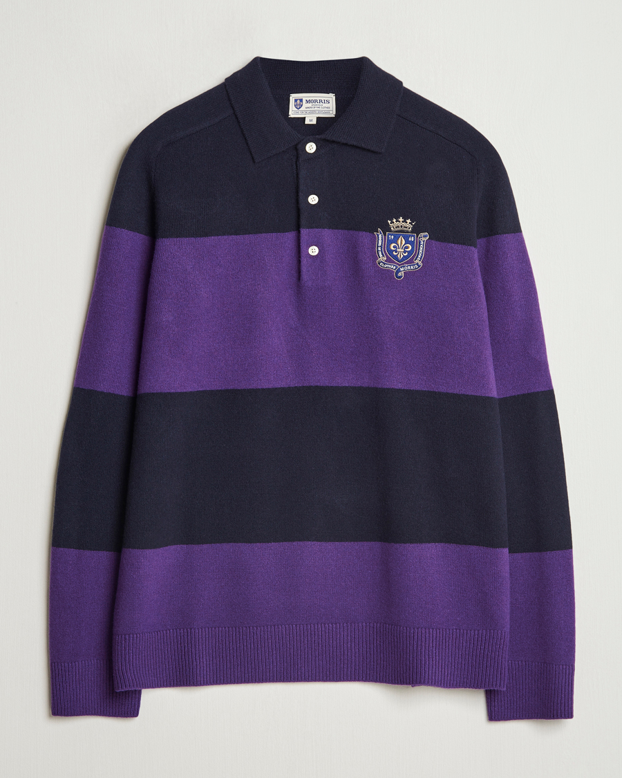 Herren | Pullover | Morris | Frank Knitted Rugger Purple