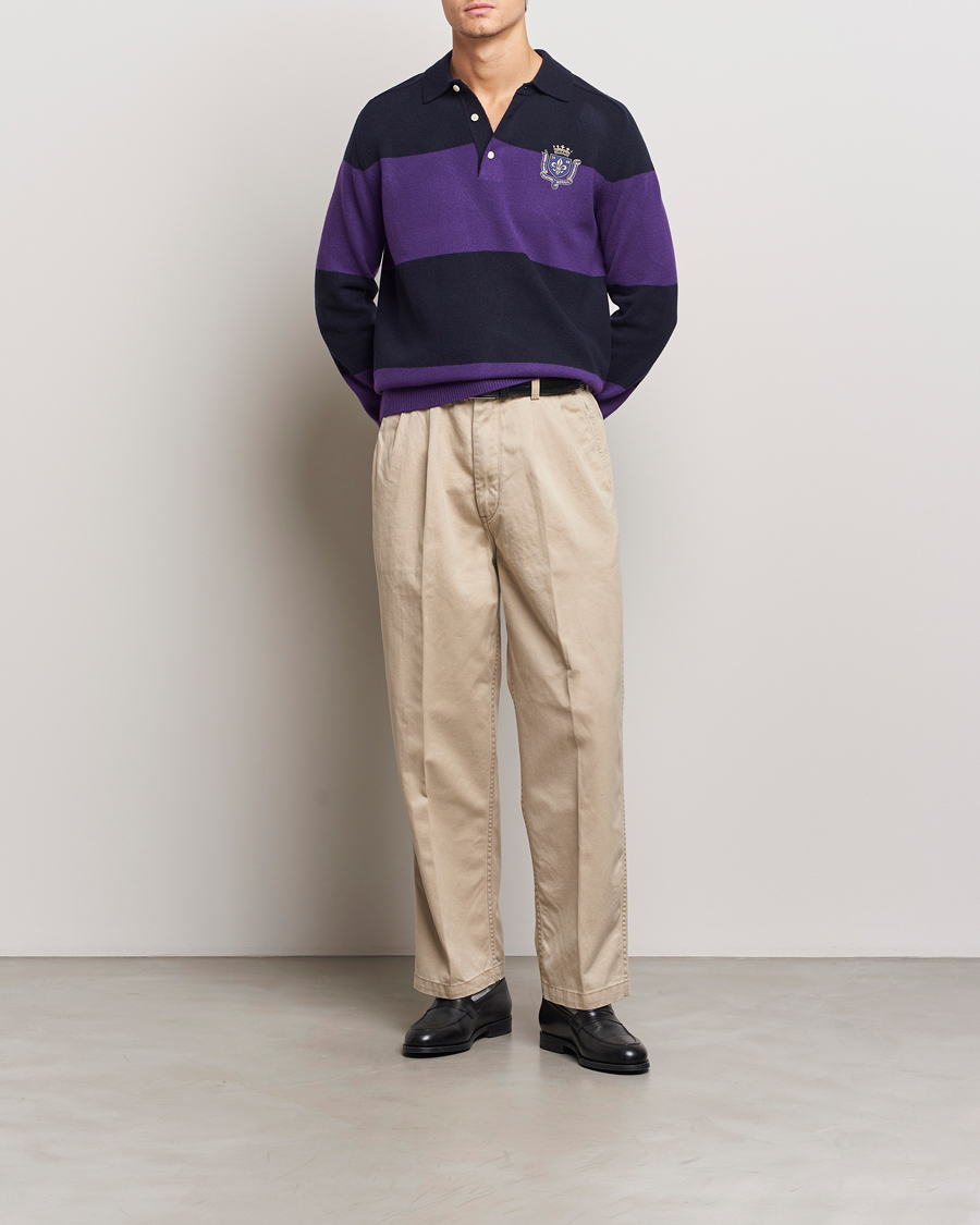 Herren | Pullover | Morris | Frank Knitted Rugger Purple