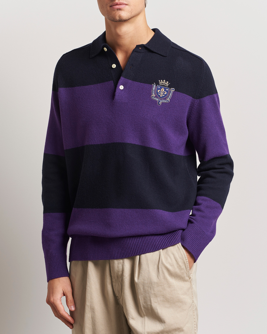 Herren | Pullover | Morris | Frank Knitted Rugger Purple