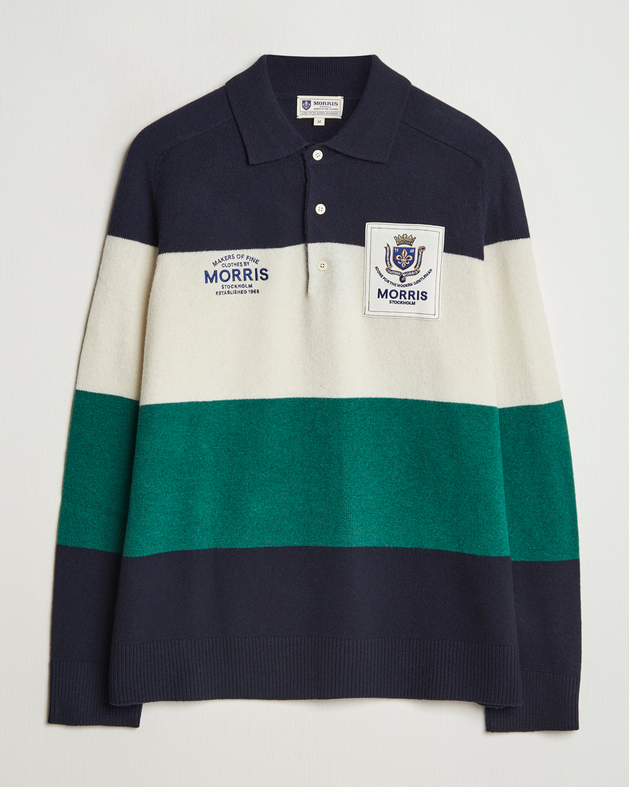 Herren | Pullover | Morris | Frank Knitted Rugger Old Blue