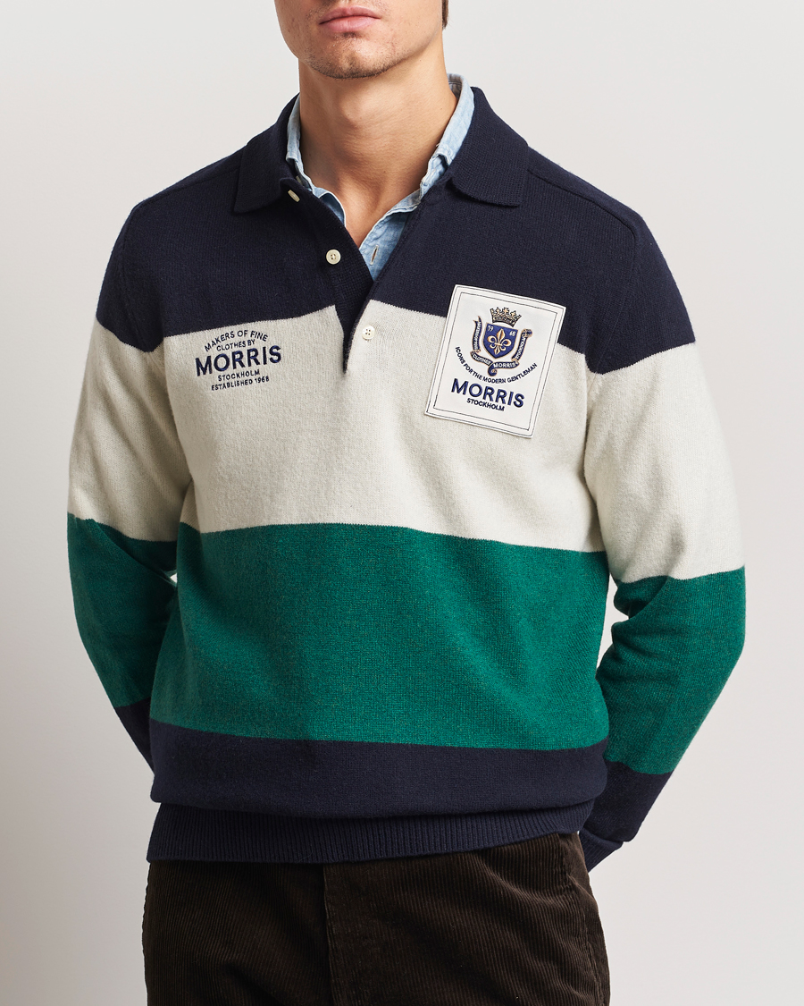 Herren | Pullover | Morris | Frank Knitted Rugger Old Blue