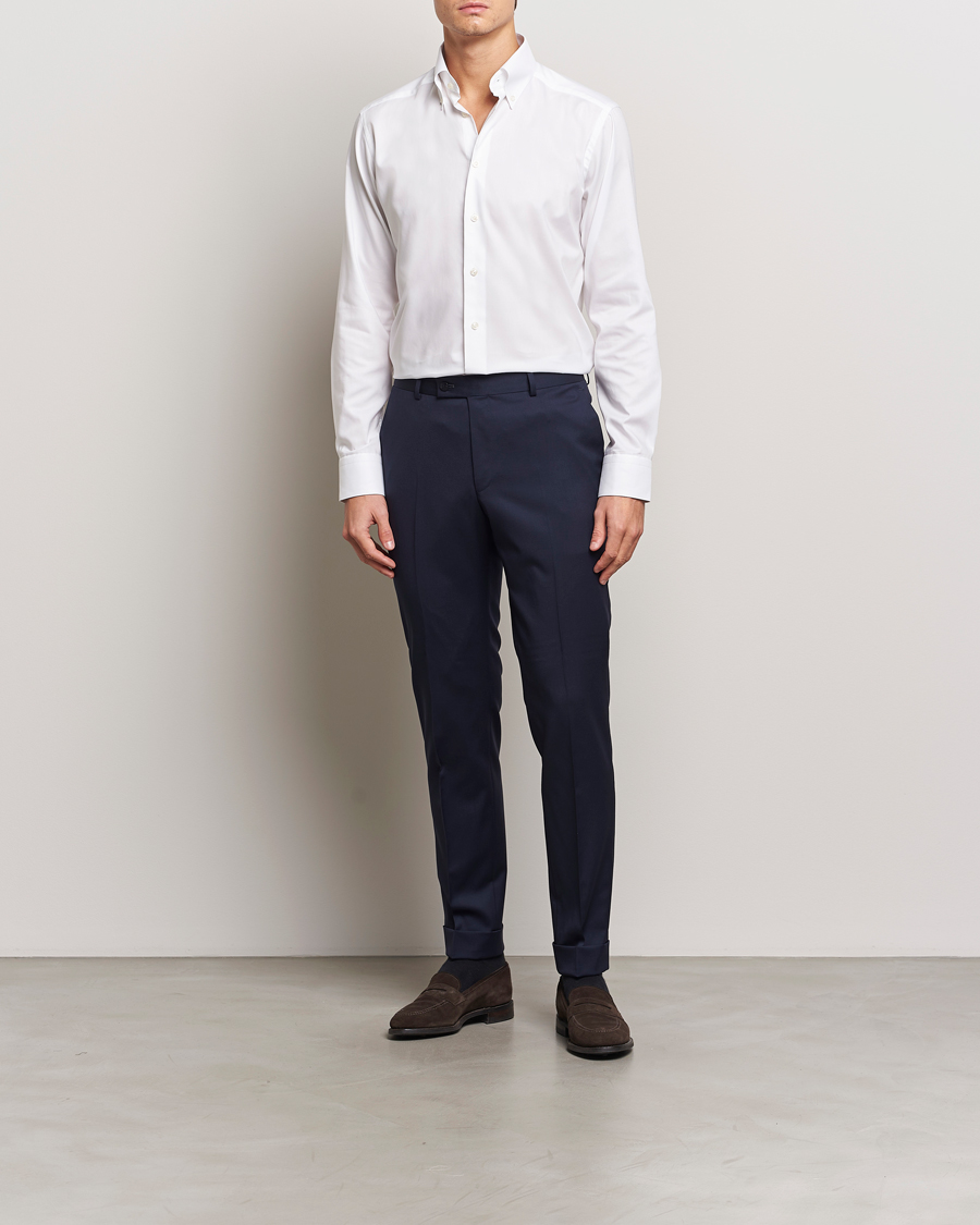 Herren | Hemden | Eton | Slim Fit Wrinkle Free Oxford Shirt White