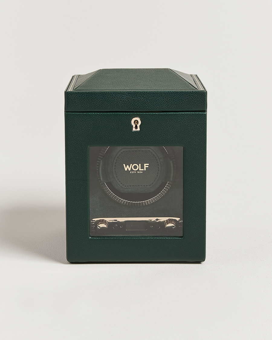 Herren | Uhren- und Schmuckkasten | WOLF | British Racing Single Watch Winder With Cover Green