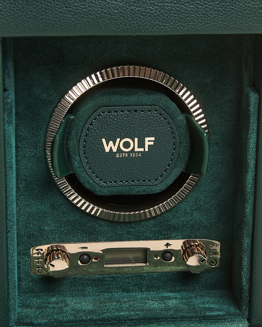 Herren | Uhren- und Schmuckkasten | WOLF | British Racing Single Watch Winder With Cover Green