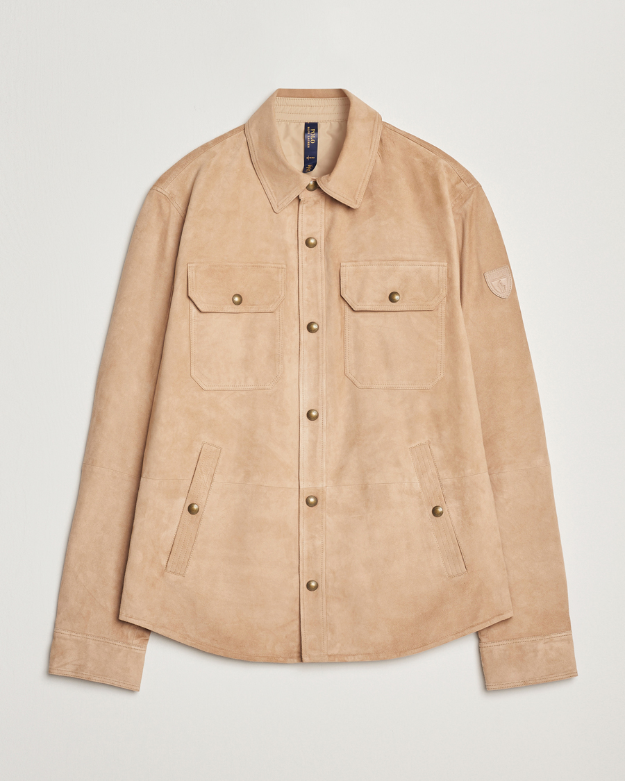 Herren | Jacken | Polo Ralph Lauren | Reversible Lined Suede Shirt Jacket Khaki/Grey
