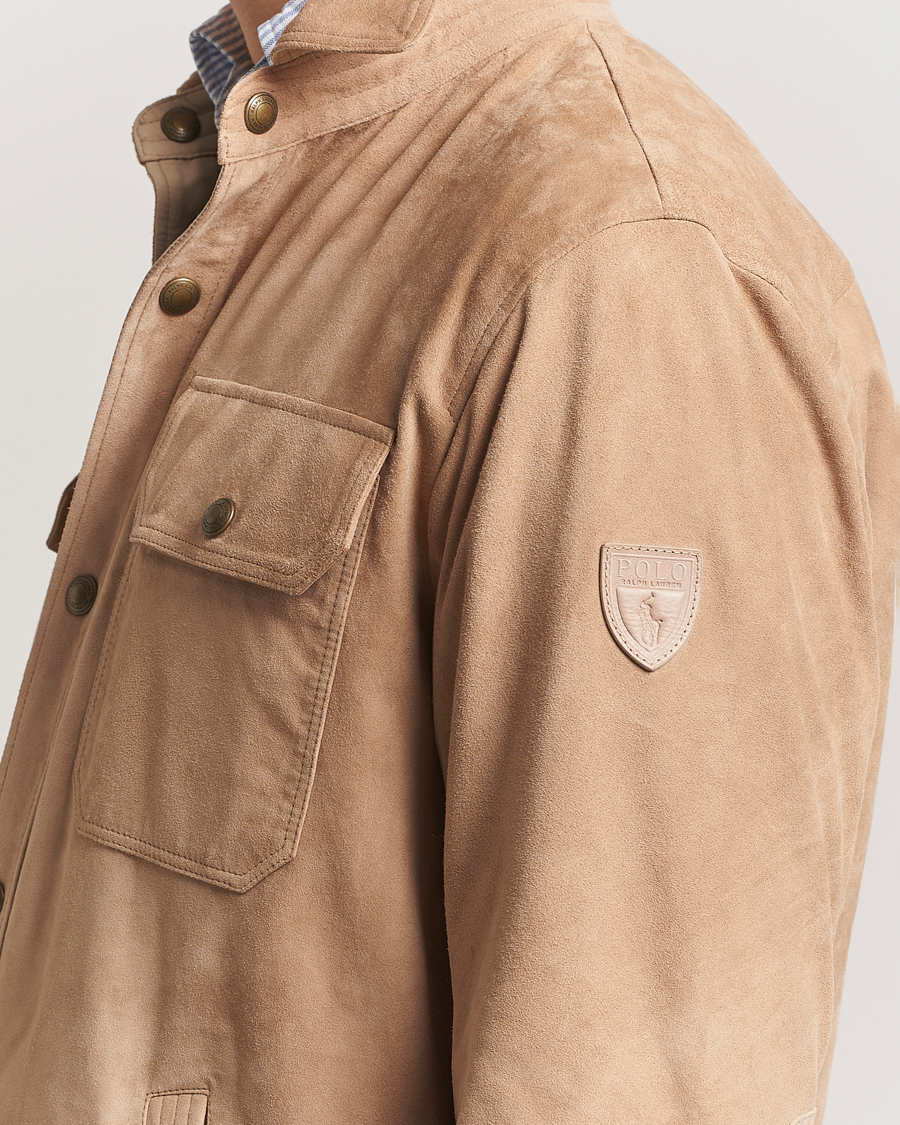 Herren | Jacken | Polo Ralph Lauren | Reversible Lined Suede Shirt Jacket Khaki/Grey