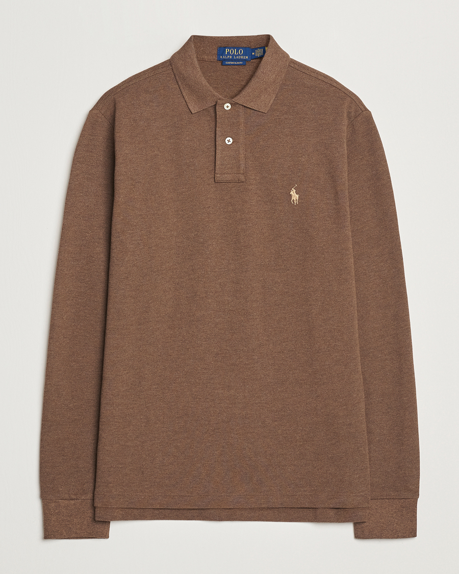 Herren | Pullover | Polo Ralph Lauren | Custom Slim Fit Long Sleeve Polo Cedar Heather