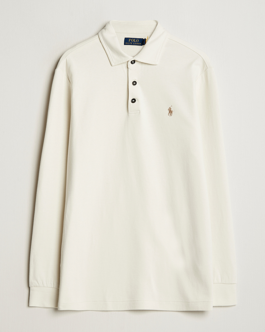 Herren | Pullover | Polo Ralph Lauren | Double Knit Long Sleeve Polo Parchment Cream