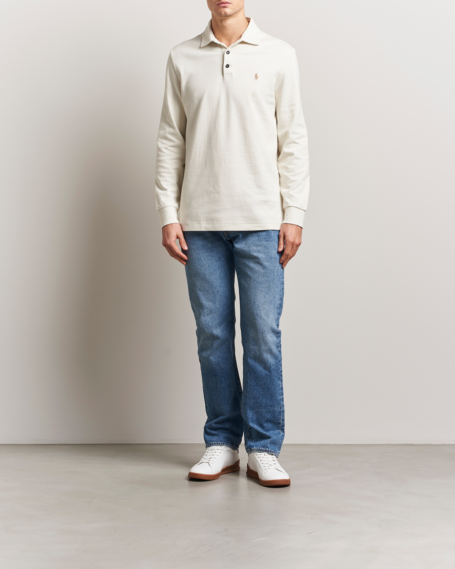 Herren | Pullover | Polo Ralph Lauren | Double Knit Long Sleeve Polo Parchment Cream