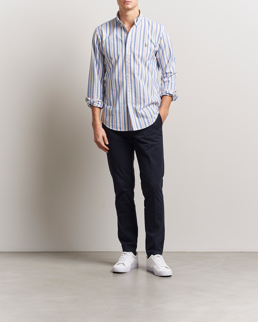 Herren | Hemden | Polo Ralph Lauren | Custom Fit Striped Oxford Shirt Blue/White