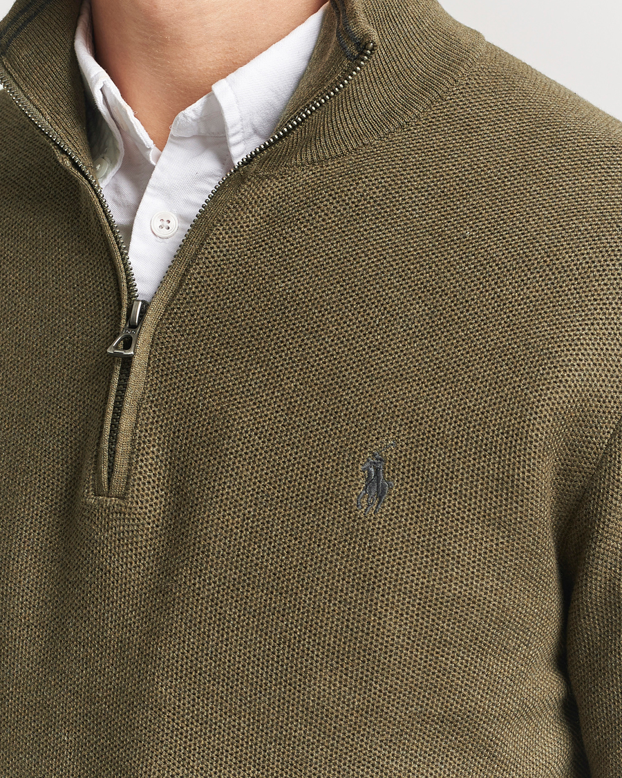 Herren | Pullover | Polo Ralph Lauren | Textured Half-Zip Cargo Olive Heahter