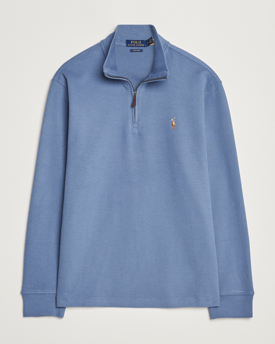 Herren | Pullover | Polo Ralph Lauren | Double Knit Jaquard Half Zip Sweater Capri Blue