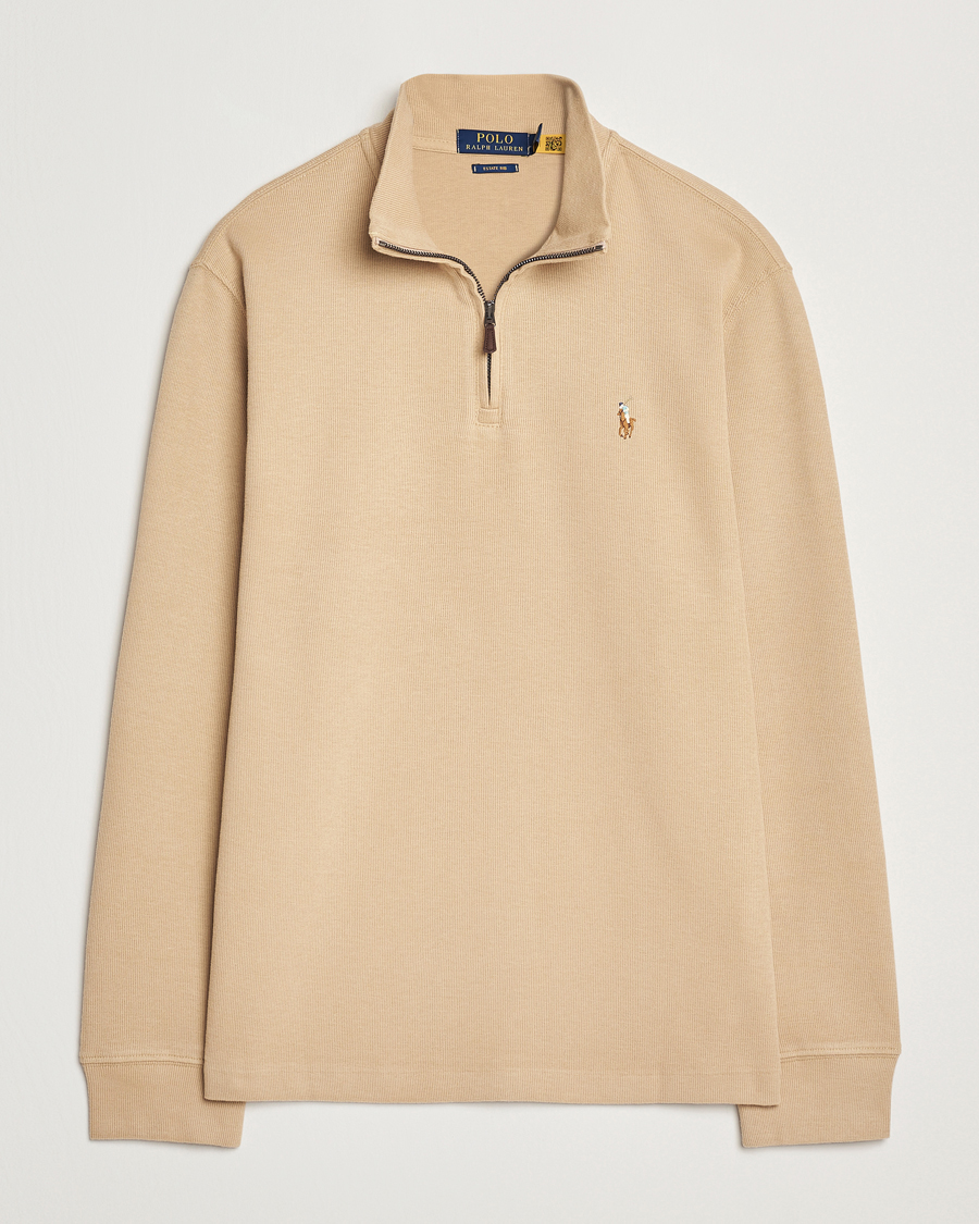 Herren | Pullover | Polo Ralph Lauren | Double Knit Jaquard Half Zip Sweater Coastal Beige