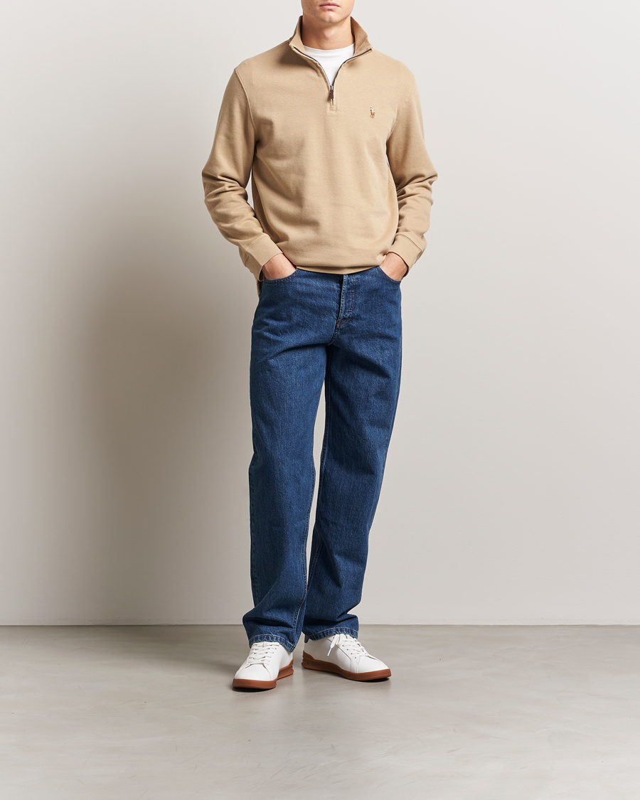 Herren | Pullover | Polo Ralph Lauren | Double Knit Jaquard Half Zip Sweater Coastal Beige
