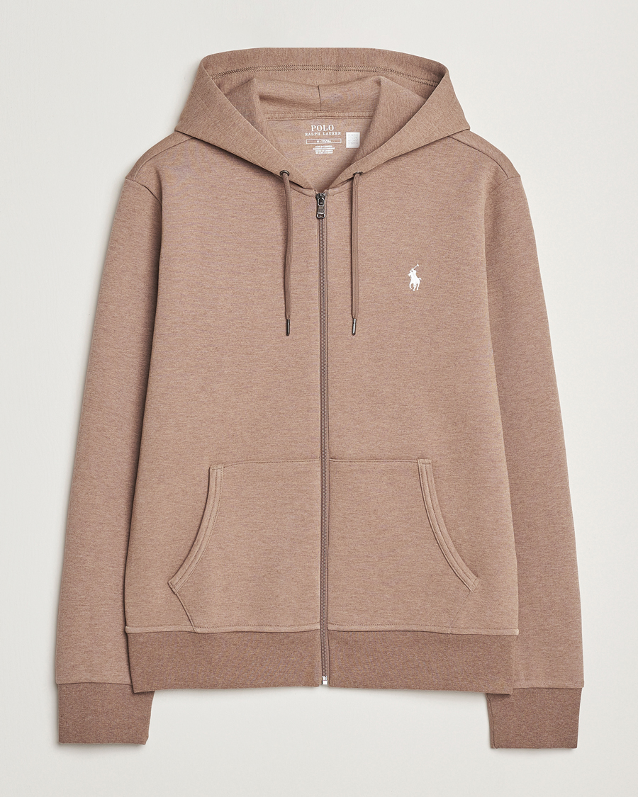 Herren | Pullover | Polo Ralph Lauren | Double Knitted Full-Zip Hoodie Brown Heather