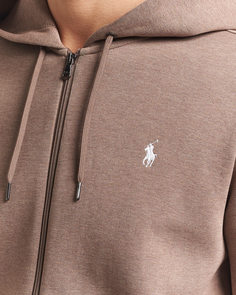 Herren | Pullover | Polo Ralph Lauren | Double Knitted Full-Zip Hoodie Brown Heather