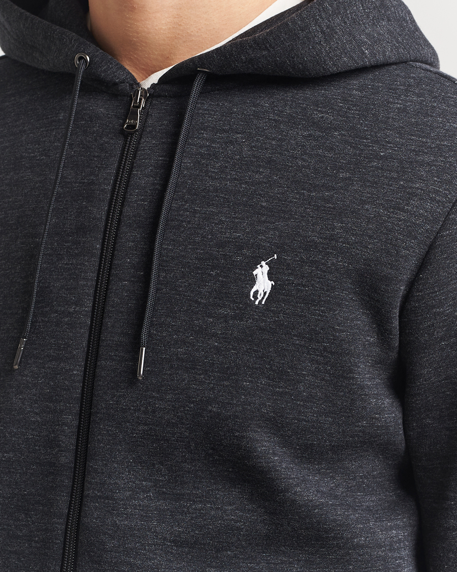 Herren | Pullover | Polo Ralph Lauren | Double Knitted Full-Zip Hoodie Black Marl Heather