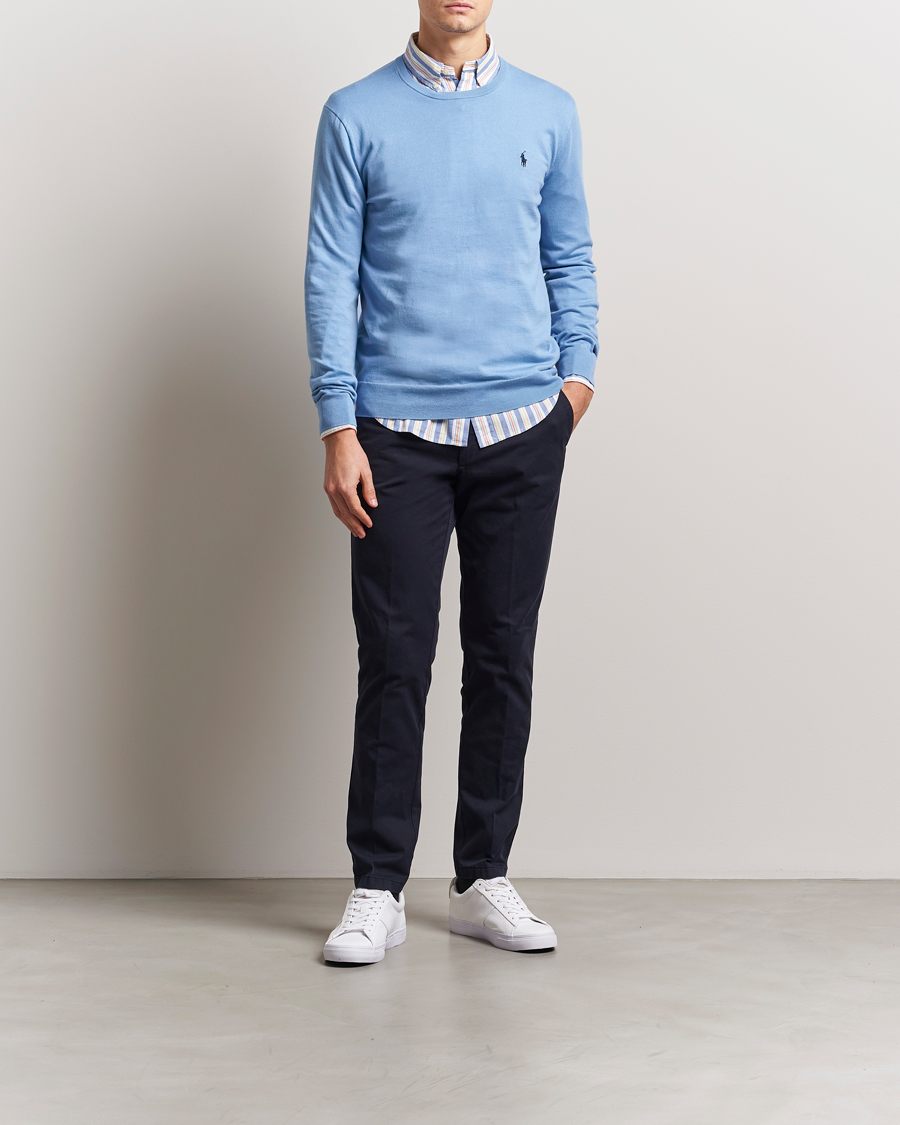 Herren | Pullover | Polo Ralph Lauren | Cotton Crew Neck Sweater Sky Blue