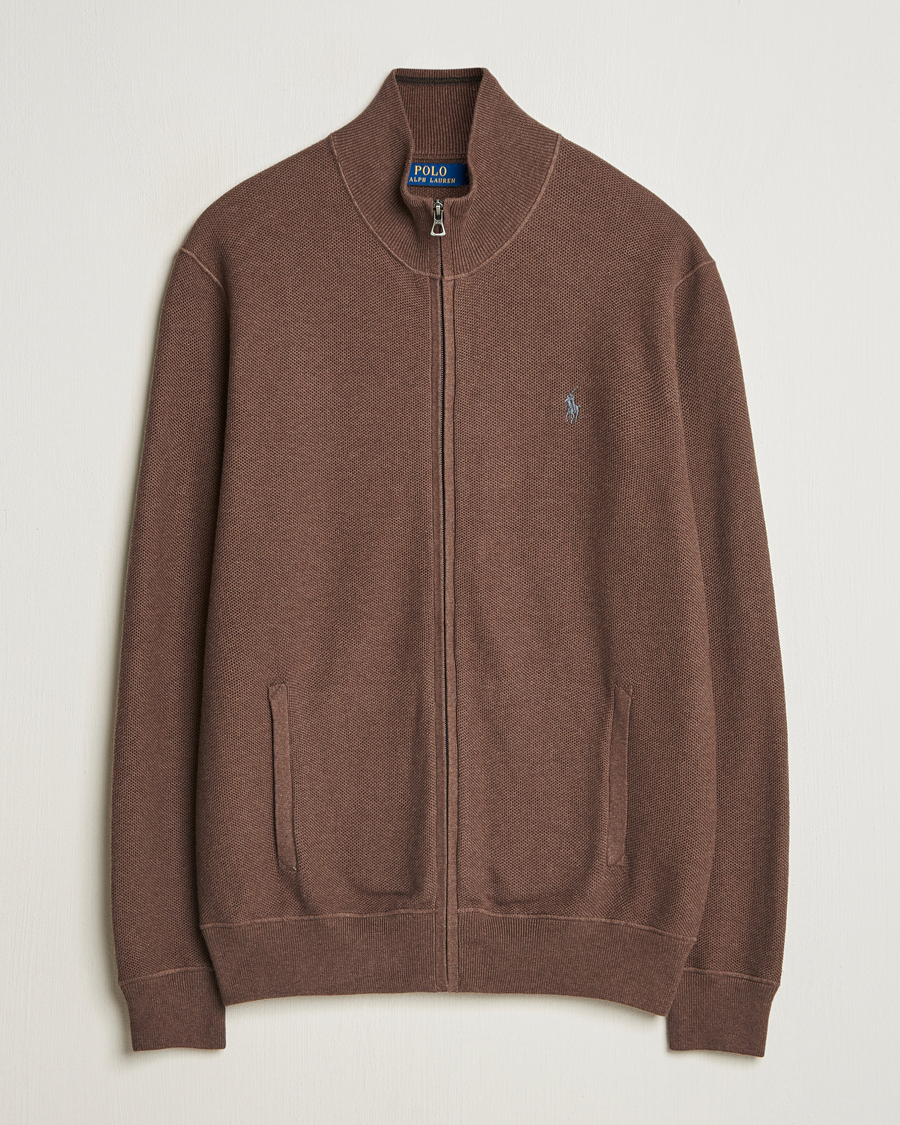 Herren | Pullover | Polo Ralph Lauren | Textured Full-Zip Dark Roast Melange