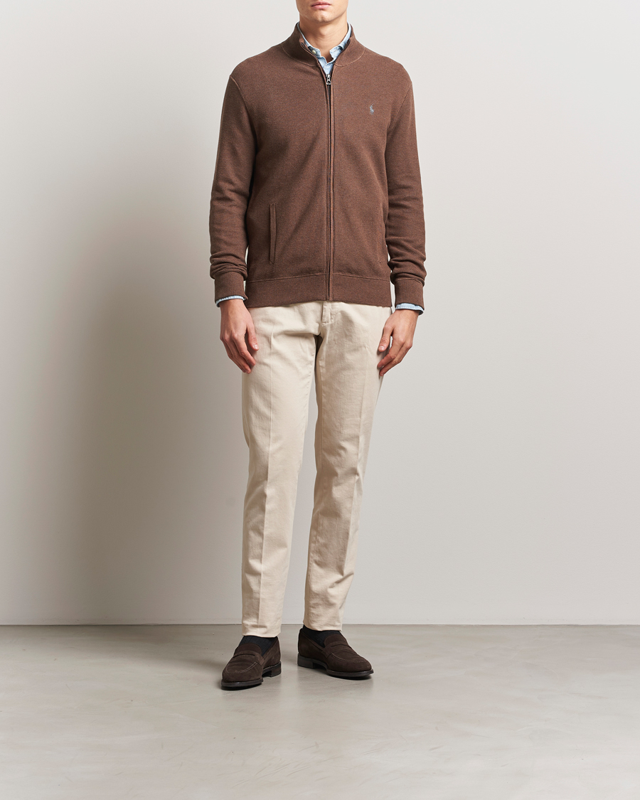 Herren | Pullover | Polo Ralph Lauren | Textured Full-Zip Dark Roast Melange