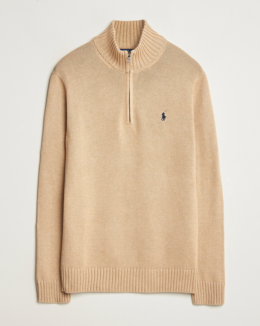 Herren | Pullover | Polo Ralph Lauren | Cotton Pullover Half-Zip Camel Melange