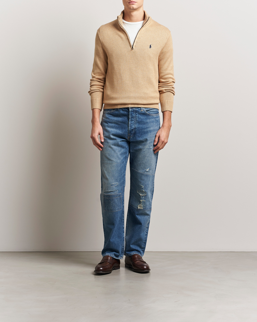 Herren | Pullover | Polo Ralph Lauren | Cotton Pullover Half-Zip Camel Melange