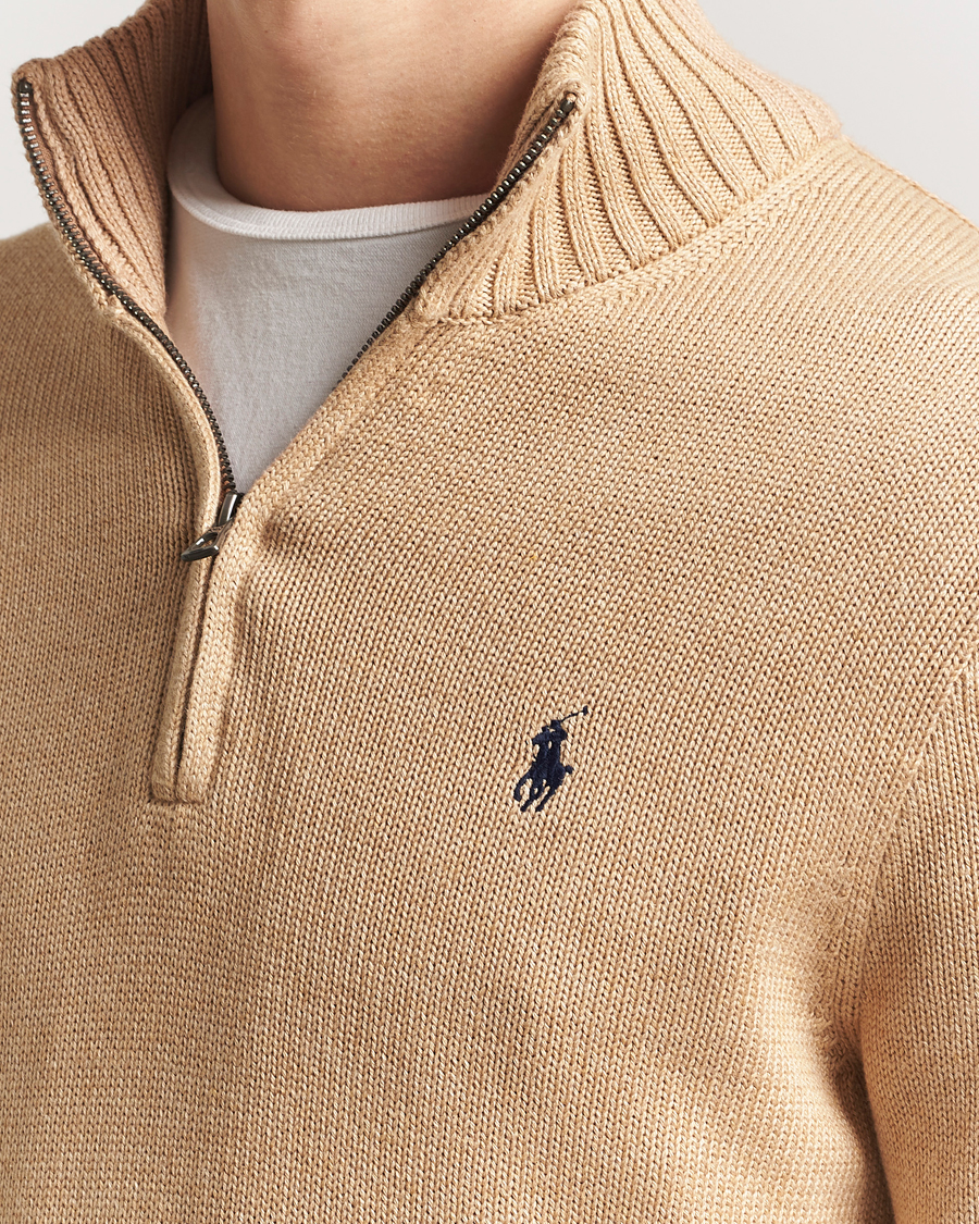 Herren | Pullover | Polo Ralph Lauren | Cotton Pullover Half-Zip Camel Melange