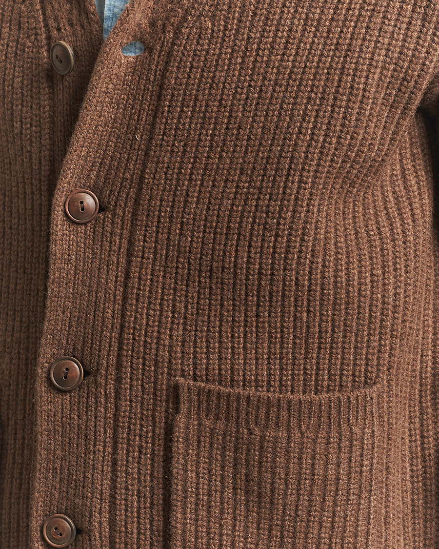 Herren | Pullover | Polo Ralph Lauren | Wool/Cashmere Cardigan Dark Roast Melange