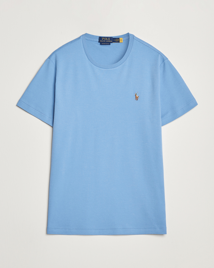 Herren | T-Shirts | Polo Ralph Lauren | Luxury Pima Cotton Crew Neck T-Shirt Sky Blue